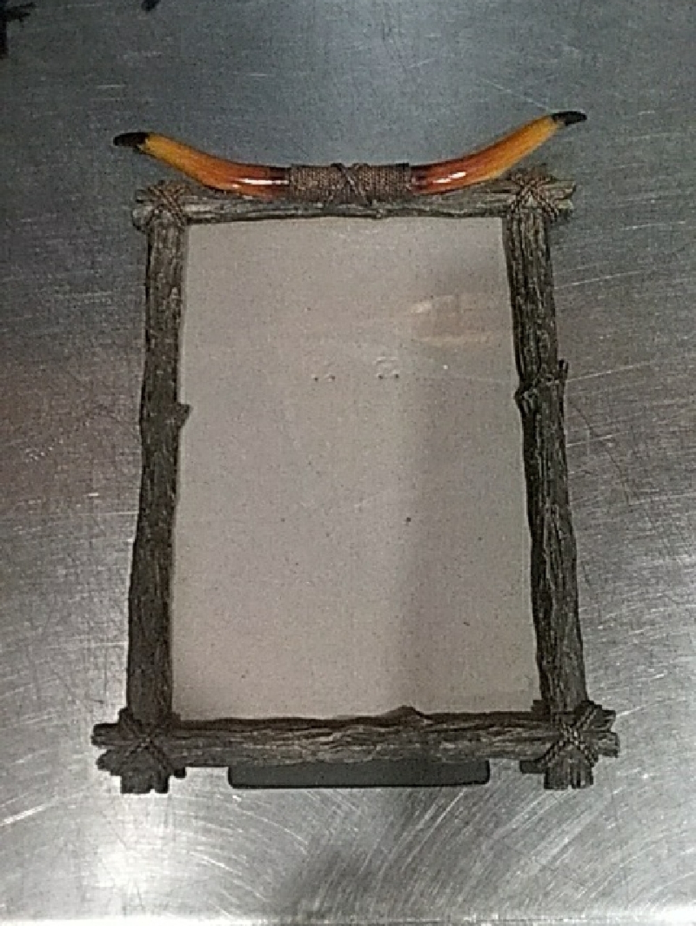 Rustic Twig Picture Frame with Amber Accent
